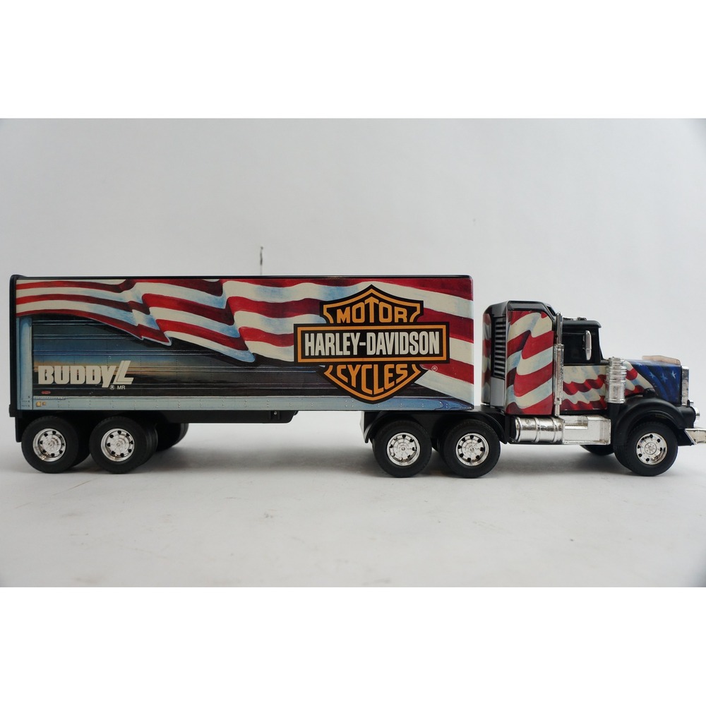 Buddy L Harley-Davidson Semi Truck Trailer 1993 Liberty American Flag Electronic
